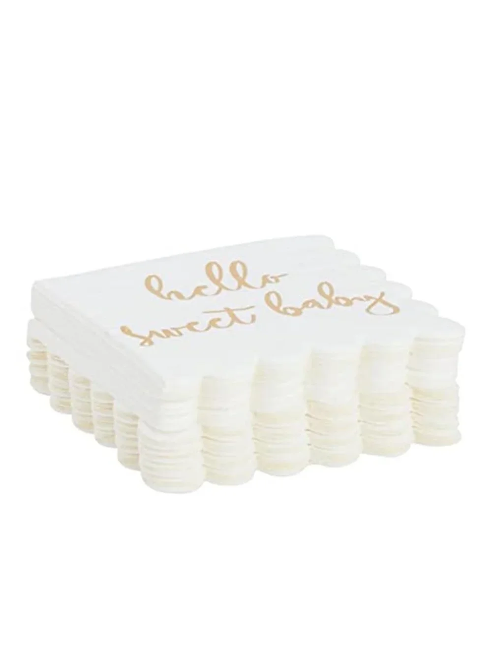 Baby Shower Napkins 50 Pk White Gold Foil Hello Sweet Baby Party Decor 5x5 Paper